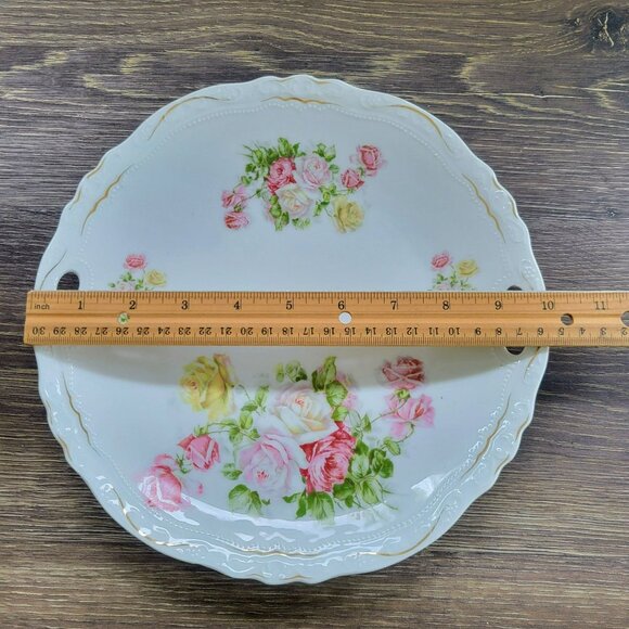 Vintage Mismatched Shabby Chic 2-Tiered Dessert Stand Hand-Painted Floral - Picture 16 of 16